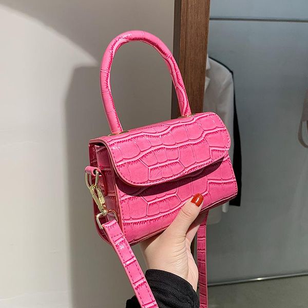 

evening bags 2021 leather bag crossbody designer women's mini stone pattern shoulder handbags purses lady summer travel tote