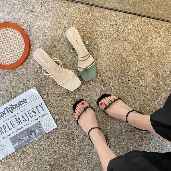 

sandals fashion womens shoes 2021 block heels black platform med two weare suit female beige luxury comfort summer chunky es