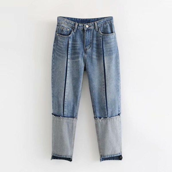 

women's jeans asds women blue patchwork denim fringle tassels pockets pencil pants female casual trousers nine points wnz53876