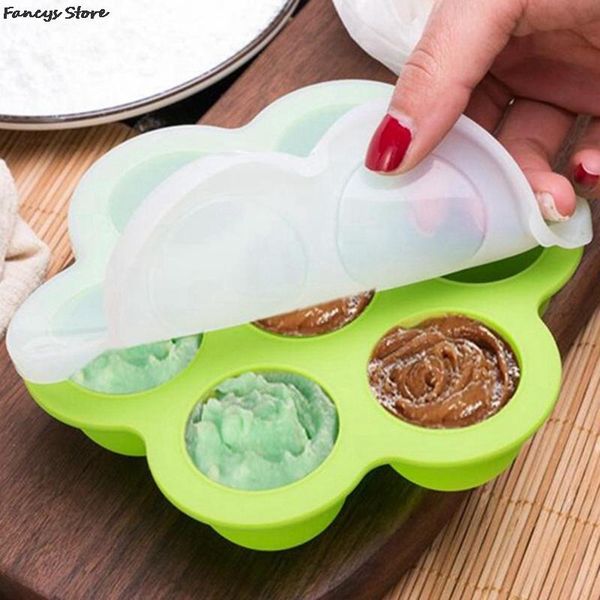 

bowls 6 cells silicone baby feeding bowl tableware waterproof anti-fall spoon non-slip dishes for with lid