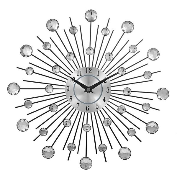 

wall clocks decorative crystal sunburst metal clock home art decor diameter 13 inch