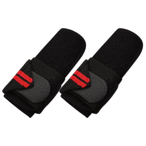 

wrist support 1 pair of sports fitness weightlifting wristband bandage dumbbell, Black;red