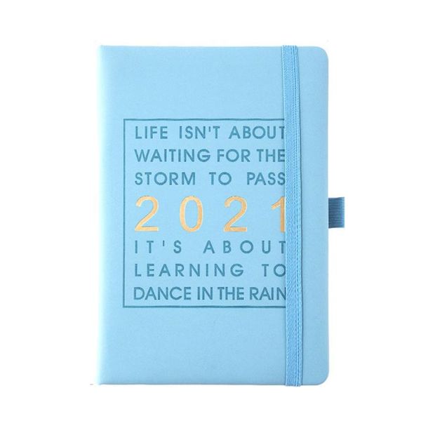 

2021 monthly planner thickened schedule business agendas office jan to dec faux leather soft cover english language students notepads, Purple;pink