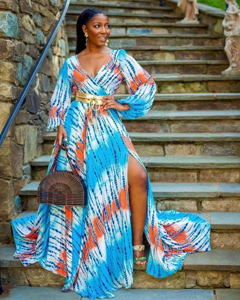 

casual dresses women v-neck long sleeve high split beach maxi dress party elegant formal evening gown vestidos, Black;gray