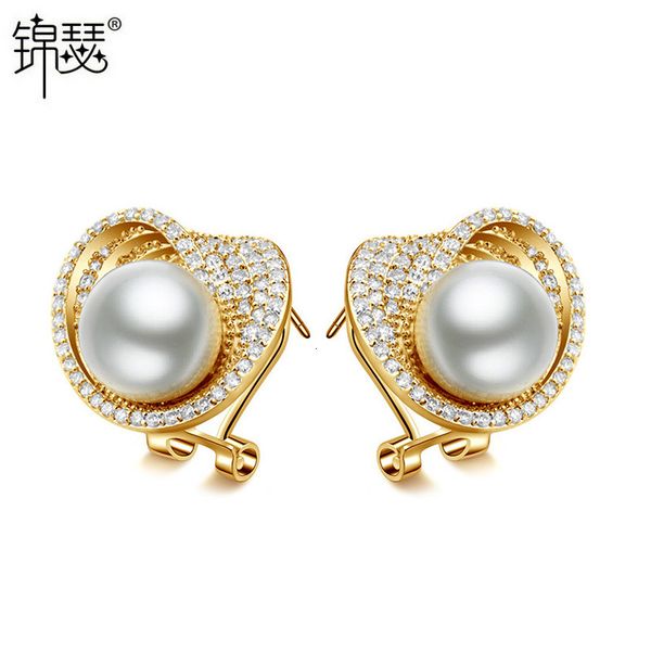 

jewelry charm stud aaa zircon earrings korean beizhu fashion, Golden