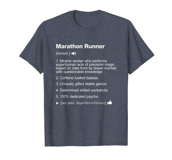 

marathon runner definition meaning funny t-shirt, White;black