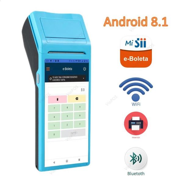

printers pda handheld terminal android 8.1 58mm receipt thermal printer bluetoth with camera scanner 1d qr wifi 3g loyverse e-boleta