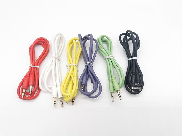 

dual male aux 3.5mm audio cable 1m/3ft macarone silicone cord 20+