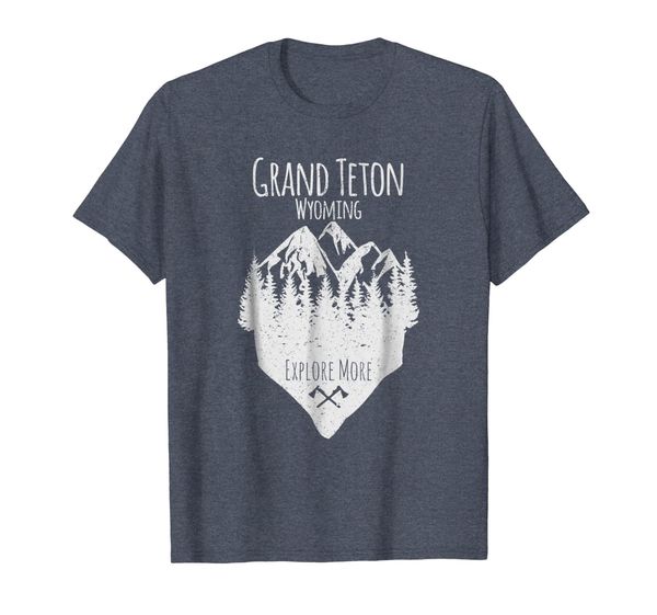 

grand teton, wyoming - souvenir t-shirt, White;black