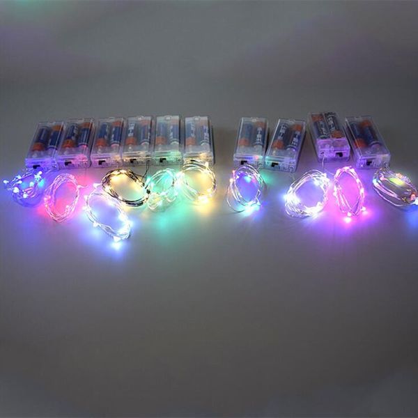 

10pcs/lot 2m 3m fairy light copper wire led string lights christmas garland indoor bedroom home wedding new year decoration battery powered