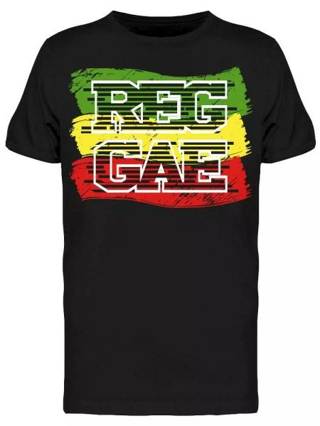 

reggae music theme graphic tee men's -image by shutterstock, White;black
