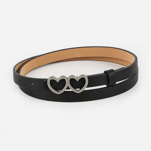 

fashion women pu leather belt heart buckle waist strap design ladies trouser dress decoration waistband belts, Black;brown