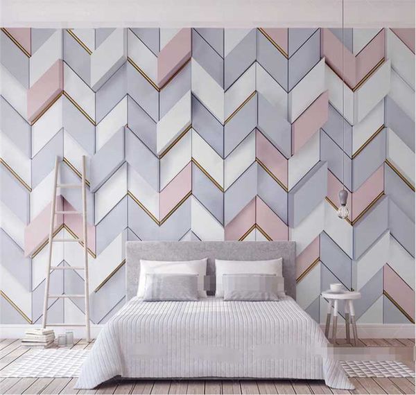 

wallpapers xuesu 3d three-dimensional simple polygon mosaic tv living room bedside bedroom custom wallpaper mural 3d/8d po wall