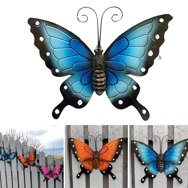 

wall stickers nature-inspired metal butterfly decorative art indoor/outdoor s7