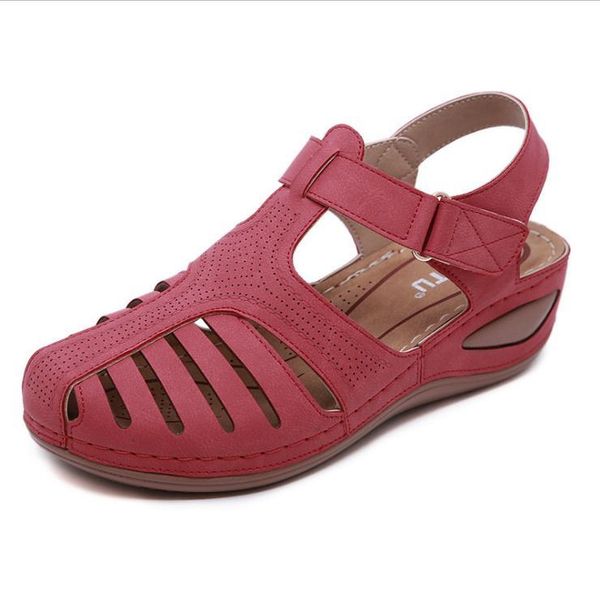 

women's flat shoes 2021 retro summer sandals women wedge toe sapatos das mulheres, Black