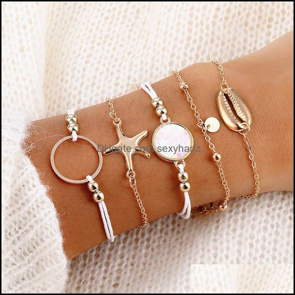 

link, chain bracelets jewelry 5pcs/set fashion women charm beach gold color moon crystal geometry bangle bracelet set a direct sale drop del, Black