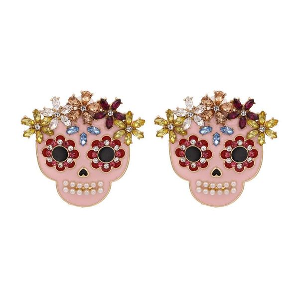 

stud 2021 arrival earrings uroru fashion skeleton metal women hyperbole push-back halloween, Golden;silver