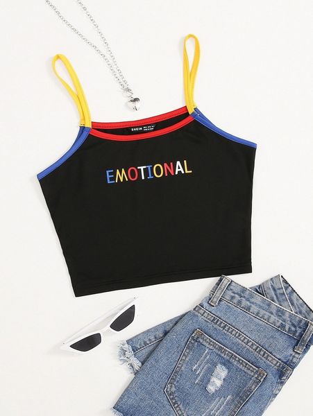 

letter graphic contrast binding cami w3om#, White