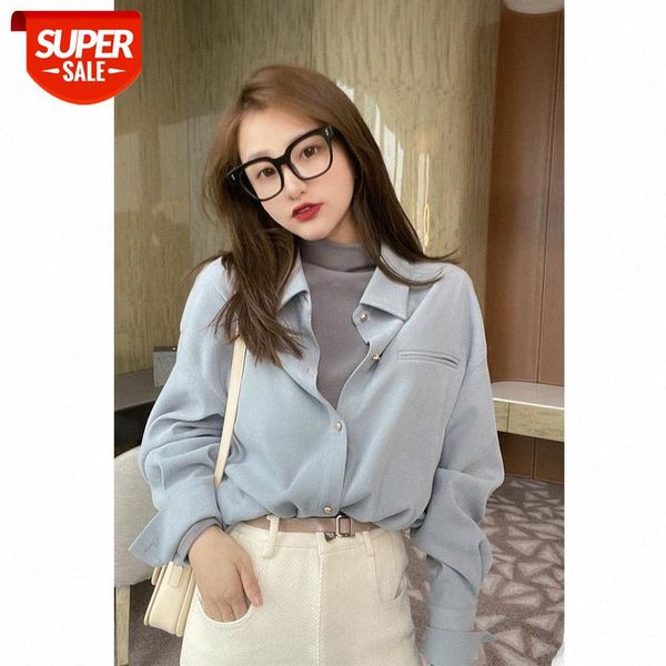 

[sunny shirt] wear just-needed shirts over and over classic five-color commuter shirts women's clothing #fz0f, White