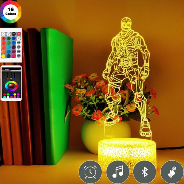 

night lights atmosphere light led game figure desk lamp 3d nightlight el gaming room color change decoration fans gift app control