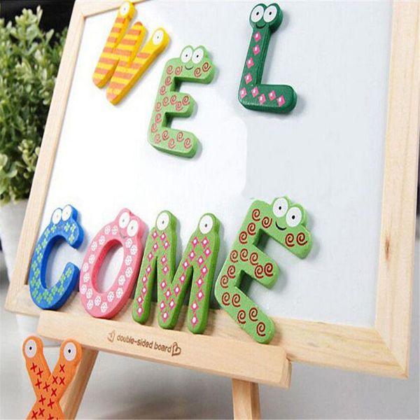 

fridge magnets baby toys 26pcs letters kids wooden alphabet magnet child educational #456