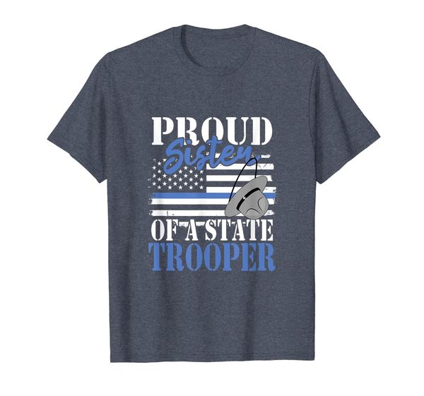 

patriotic sister of a state police officer shirt, White;black