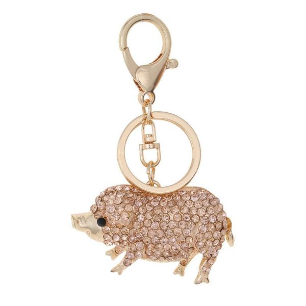

keychains zodiac piglet keychain rhinestone pendant couple bag small gift key chain spot wholesale, Silver