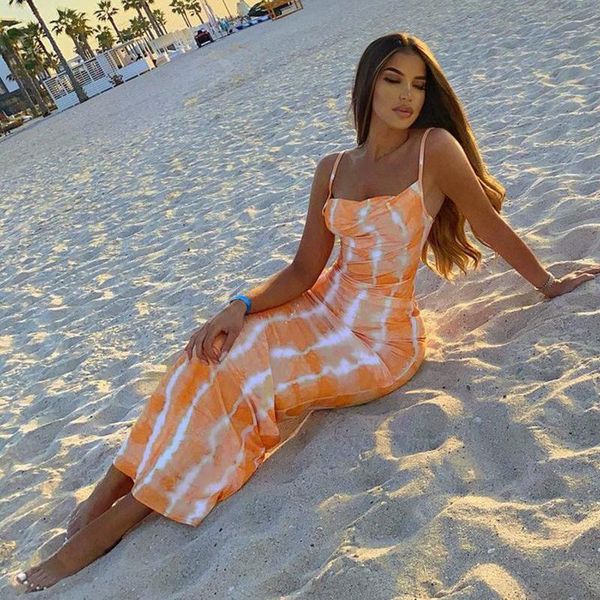 

casual dresses dress women summer clothing 2021 fashion printing show thin backless condole belt vestidos blg155318, Black;gray