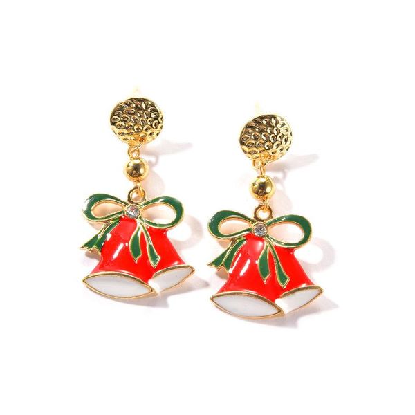 

dangle & chandelier red oil drop christmas bell pendant earrings women's, Silver