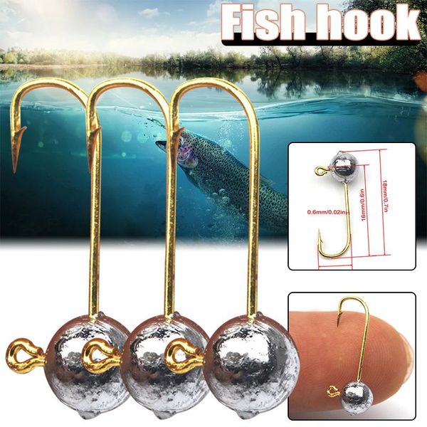 Ganchos de pesca 10 pcs ponderados farpados minúsculos com gota de gota redonda isca peixes para pequeno 8 # b2cshop