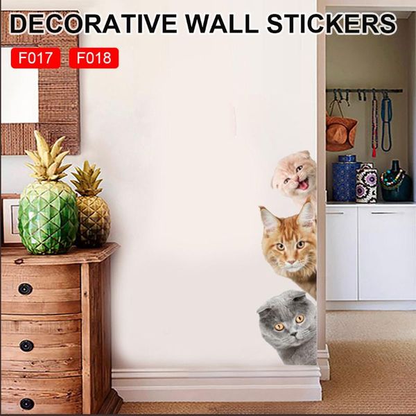 

wall stickers dogs cats 3d sticker funny door window wardrobe fridge decorations for kids room home decor cartoon animal art
