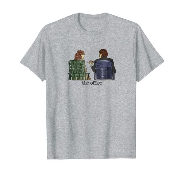 

the office - jim and pam roof date t-shirt, White;black