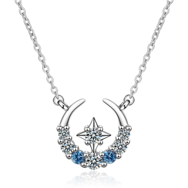 

pendant necklaces design sense tassel simple personality wild crystal stars moon water drops short paragraph silver plated se028