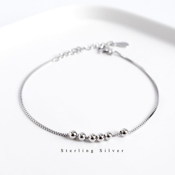 

925 sterling silver link bracelets for women fashion bling linkchain hand simple jewelry woman delicate dainty chain girl gift, Black