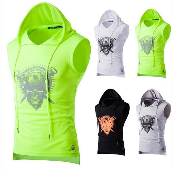 

mens fitness sleeveless vest men cotton muscle gymstringer print tank, White;black