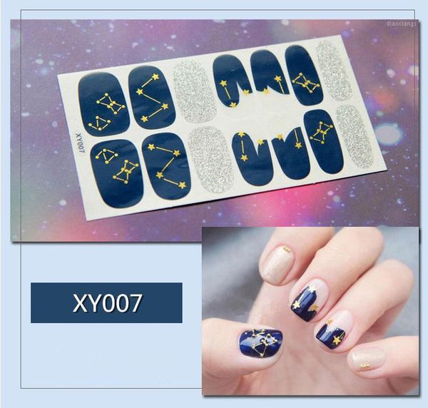 

spot sale 14 tips / pc golden nail sticker xingyue star1, Black