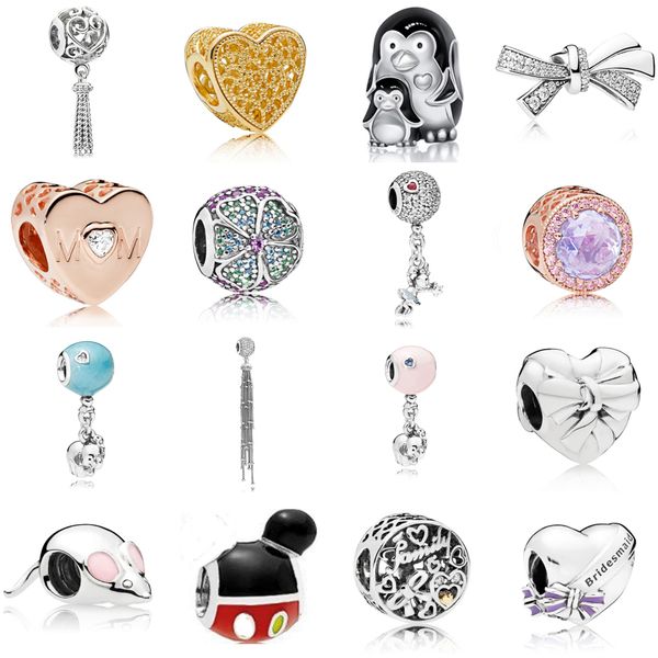 

new 2021 100% 925 sterling silver797037 enchanted heart tassel hanging charm and luxurious diy women original bracelet fashion jewelry, Black