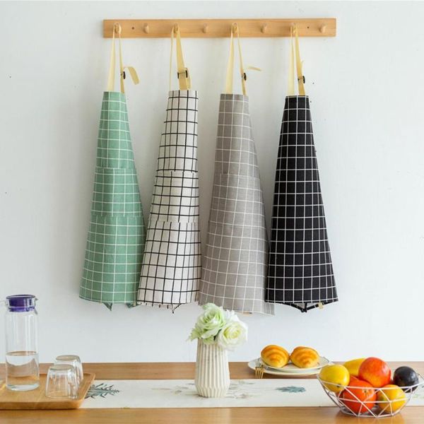 

home kitchen half-length apron ladies nordic style cotton fabric oil-proof and wear-resistant aprons