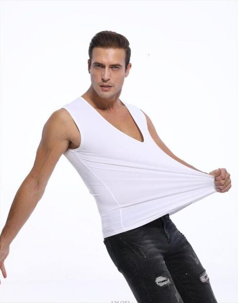 

men underwear diy male v neck wide shoulder vest 100% cotton waistcoat customize summer solid color basic shirt, White;black
