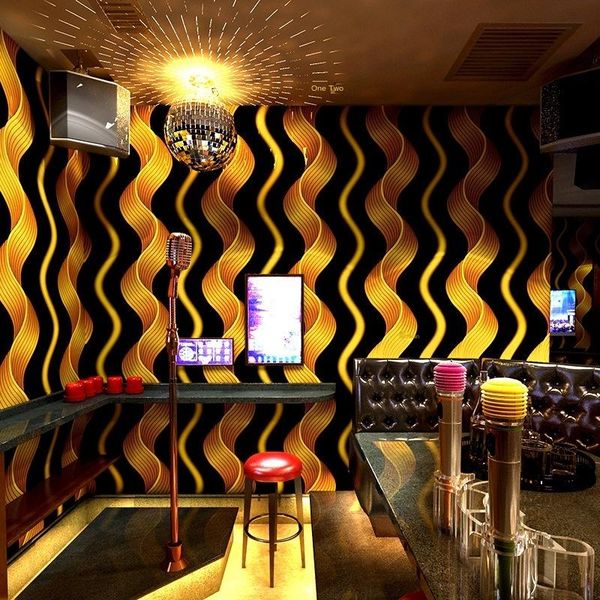 

wallpapers ktv wallpaper concert hall flash wall cloth 3d reflective special bar theme box corridor background