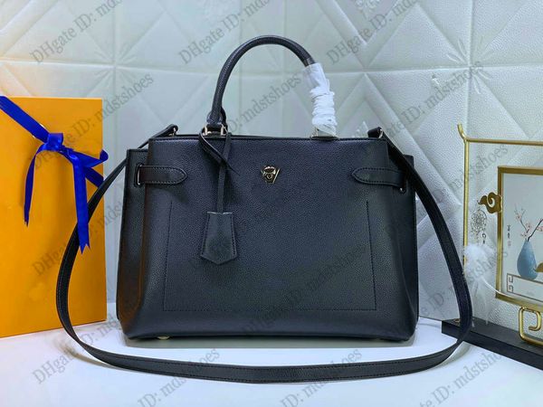 

lockme day tote bag womens designer grained calf leather crossbody with turn lock keybell handle bags on the go business totes m53730