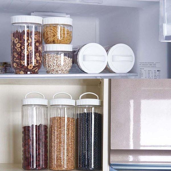 

storage bottles & jars kitchen transparent food container with lids sealing pot cereal grain bean rice sealed plastic milk powder jar