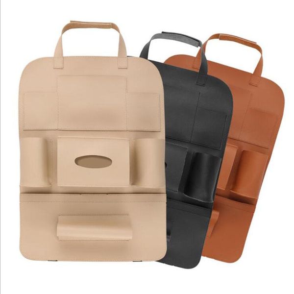 

car organizer applicable to universal rear pu leather storage bag vehicle multi-function travel waterproof box seat cushion