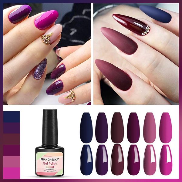 

color nail gel varnish 8ml lasting polish er price plastic bottle bright glitter, Red;pink