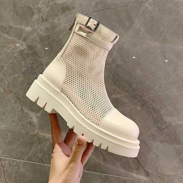 

dress shoes women's mode hollow summer boots chunky ankle booties female thick casual shoes woman ak92, Black