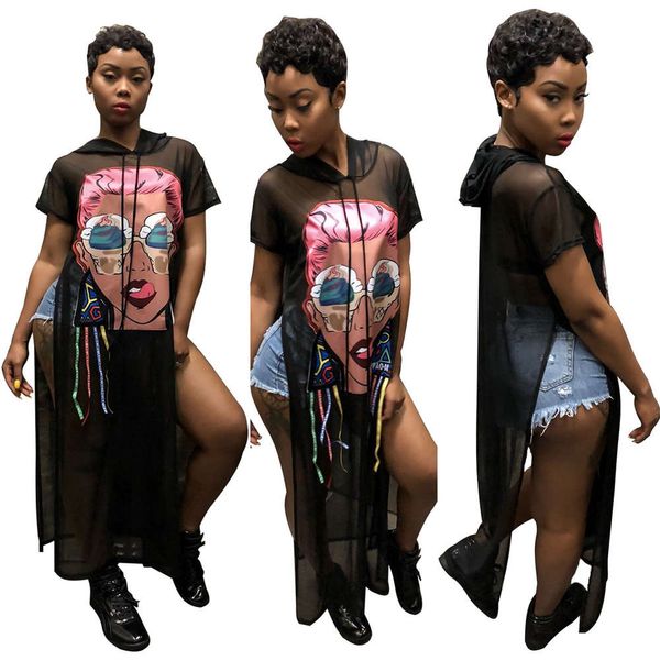 

2020 fashion cartoon head net dress, White