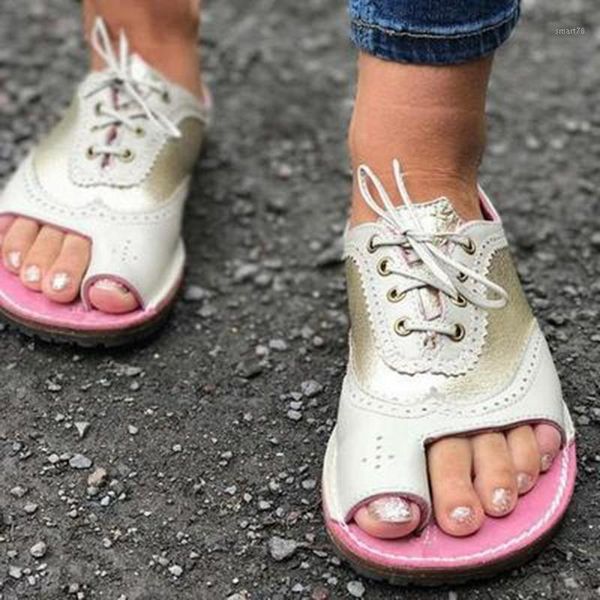 

sandals summer women lace up open toe comfortable soft bottom flats shoes leisure outdoor beach size 35-431, Black