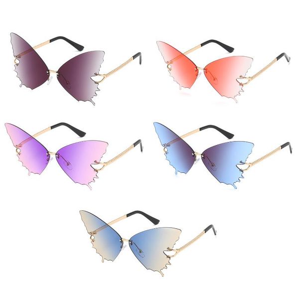 

outdoor eyewear christmas decorations vintage metal retro sun glasses rimless sunglasses butterfly uv protection