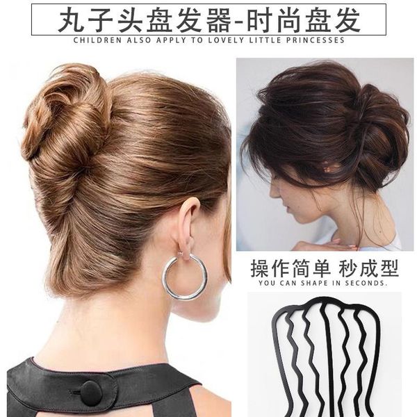 

hair accessories hairdressing products women's diy ball curler black u-clip hairpin lazy comb, Slivery;white