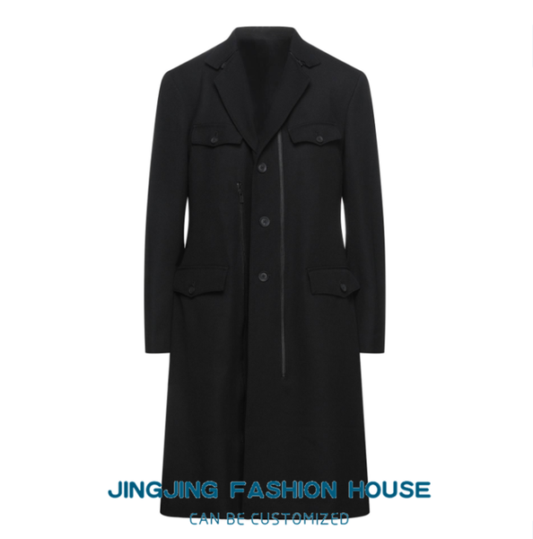 

men's jackets s-6xl2021 spring and autumn loose windbreaker medium long casual jacket sleeve young pure color fashion suit, Black;brown
